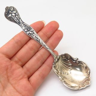 925 Sterling Silver Antique Victorian Baker - Manchester " Daffodil " Sugar Spoon