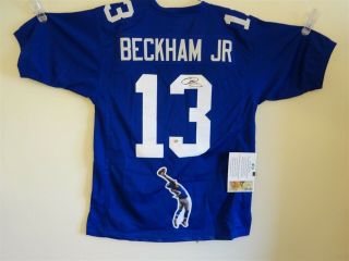 Odell Beckham Jr Signed Auto York Giants Blue Jersey Fca The Catch Stitched