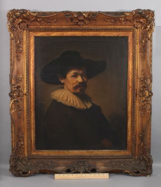 19thc Antique Herman Doomer Portrait Oil Painting After Rembrandt Old Master Nr