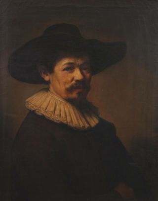 19thC Antique HERMAN DOOMER Portrait Oil Painting after Rembrandt Old Master NR 3