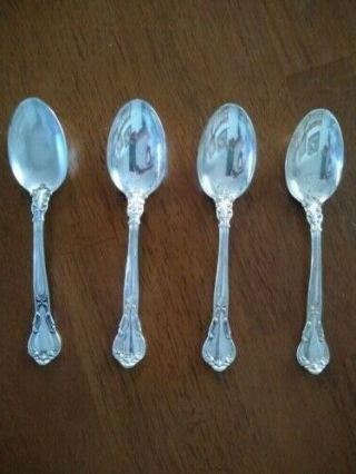 Four 4 Vintage Gorham Sterling Silver Spoons Teaspoons Chantilly Pattern