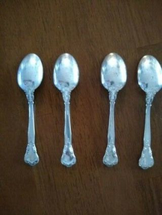 FOUR 4 VINTAGE GORHAM STERLING SILVER SPOONS TEASPOONS CHANTILLY PATTERN 2