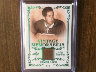 2019/20 Leaf In The Game - Vintage Memorabilia Elmer Lach 1/1 Expo Only
