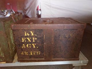 Antique Railway Express Agency Bullion Lockbox Authentic Stagecoach Strongbox