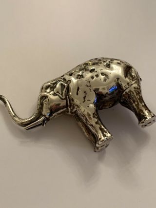 Rare Edwardian Sterling Silver Elephant Pin Cushion - Needs Some Restoration