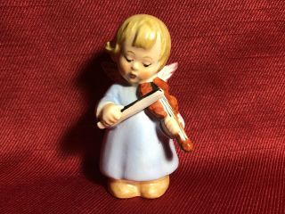 Vintage Goebel Angel Playing Violin 3” Signed Hand Painted Figure D