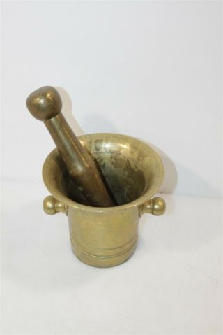 Vintage Brass Mortar & Pestle 5.  5 " Opening