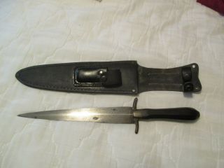 Dagger With Sheath Vintage 8 1/2 Inch Double Edge Blade