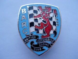 C1950s - 60s Vintage Barc British Automobile Racing Club Enamel Lapel Badge