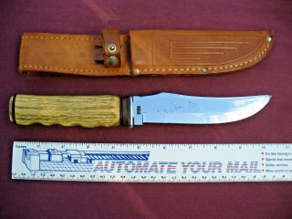 Vintage Case Xx Fixed Blade Hunting Knife 523 - 6 With Sheath 5,  ",  Antler/brass.