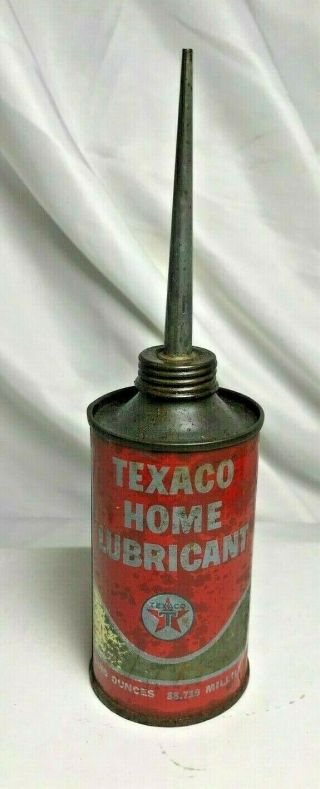 Vintage Oil Can Tin Texaco Home Lubricant Collectible Advertising Oiler (a006)