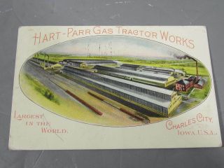 Hart - Parr Gas Tractor,  Charles City,  Iowa / 1910 Vintage Postcard