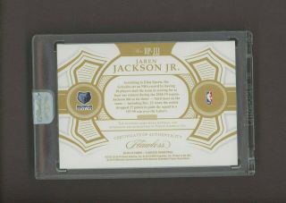 2018 - 19 Flawless Jaren Jackson Jr.  Grizzlies RPA RC Patch AUTO 7/25 2