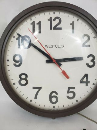 Mid Century Vintage Wall Clock Westclox Electric Industrial School 26135