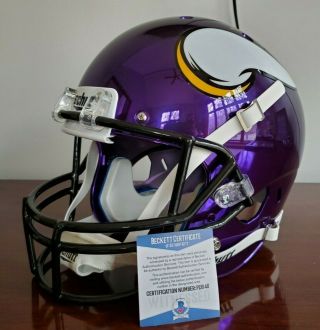 Irv Smith Jr.  Signed Minnesota Vikings Chrome Purple Full - Size Helmet