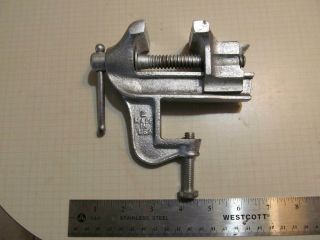 Vintage Hardy 2 Inch Made In Usa Small Table Clamp Vise W Anvil