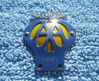 Vintage 1960s Aa Motorcycle Size Issue Badge - Vespa/lambretta/scooter/car Emblem