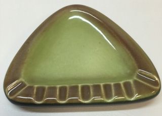 Vintage Green Brown Star Trek Style Ceramic Ashtray Mcm Retro 9 " X 7.  5 " Atomic