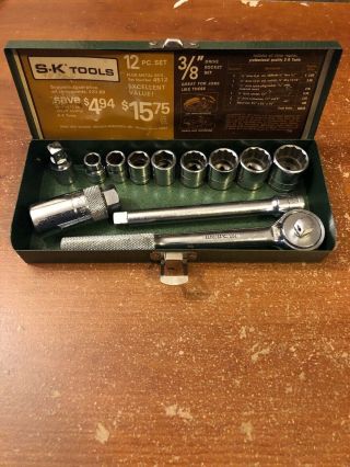Vintage Sk Tools 3/8 " Drive Socket Set