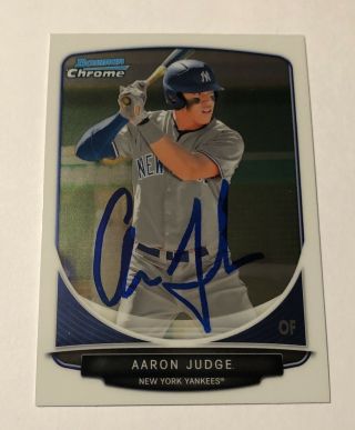 2013 Aaron Judge Bowman Chrome Autographed Rookie Bdpp19 Near Yankees Mlb