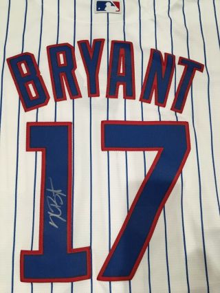 Kris Bryant Signed Autographed Chicago Cubs Majestic Cool Base Xl Jersey