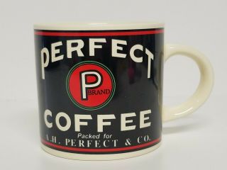 Perfect Coffee P Brand Cup Black Vintage Style Ceramic Mug From Pier One