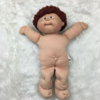 Cabbage Patch Kid Vintage 1980s Plush Soft Cloth Doll Toy Brown Hair
