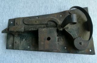8  Antique Old 18th Cent.  Hand Forged Wrought Iron Door Hardware Lock Latch