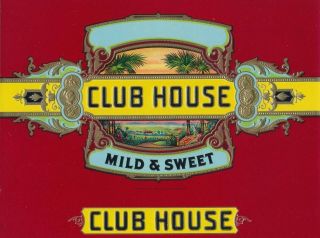 Club House Vintage Inner Cigar Box Label = Embossed Beauty Nos