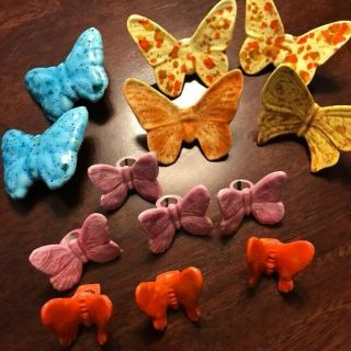 Vintage Ceramic Butterfly Macrame Accessories - Crafts Craft Supplies
