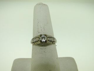 Gorgeous 10kt White Gold Antique Ornate Ring Size 5 1/2