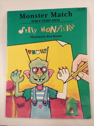 Vintage 1989 Monster Match Trace Your Own Silly Monsters Book