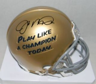 Joe Montana Autographed Signed Notre Dame Play Like A Champion Today Mini Helmet