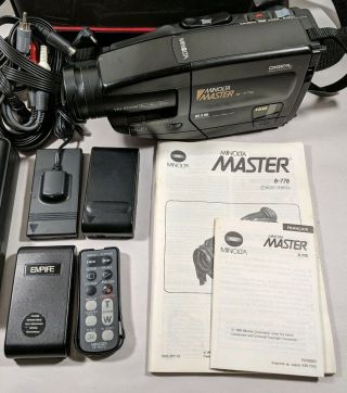 Vintage Hi8 Minolta Master 8 - 778 Camcorder Hi 8 Tape Recorder to VCR Camera READ 2
