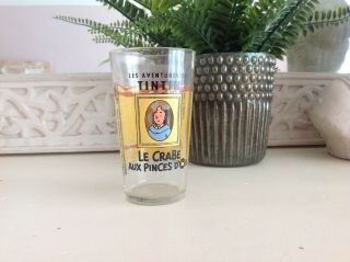 Les Aventures De Tintin Vintage Drinking Glass Le Crab Aux Pinces D 