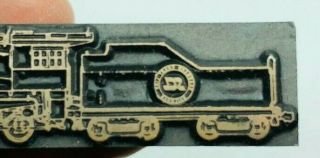 Vintage Railroad Train Metal Printing Block Stamp w/ Locomotive Design D 3