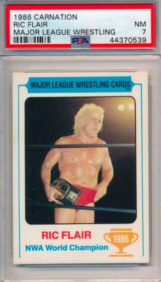 1986 Carnation Major League Wrestling Ric Flair Psa 7 Low Pop