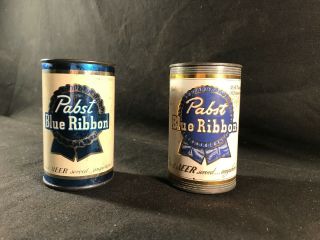2 Different Vintage Pabst Blue Ribbon Mini Beer Can Banks 2 Designs 3.  5 " X 2 "