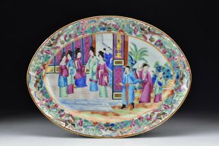 Chinese Export Rose Mandarin Porcelain Platter 18th / 19th Century