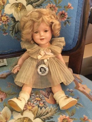 1930s 13” Shirley Temple Doll - Clothing.  No Crazing Or Damage