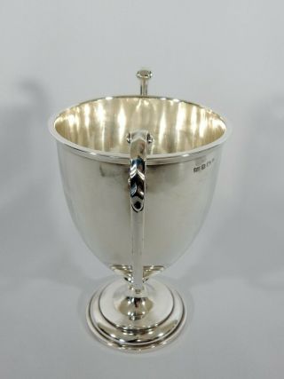 Antique Art Deco 1946 Large Sterling Solid Silver Trophy Loving Cup Twin Handled 2