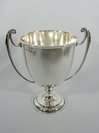 Antique Art Deco 1946 Large Sterling Solid Silver Trophy Loving Cup Twin Handled 3