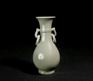 Rare Chinese Song Longquan Celadon Crackle Glazed Vase