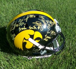 2019 Iowa Hawkeyes Team Signed F/s Football Helmet Nate Stanley Epenesa Tracy