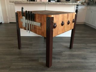 Antique Maple Butcher Block Table From Los Angeles Restaurant Salvaged/restored
