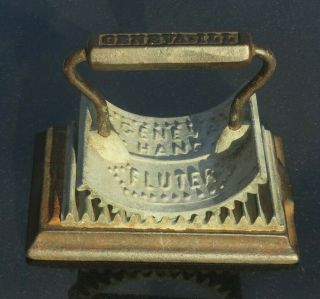 Vintage Antique 1866 Cast Iron Geneva Hand Fluter Dated Pleat Sad Iron Primitive