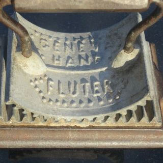 Vintage Antique 1866 Cast Iron Geneva Hand Fluter Dated Pleat Sad Iron Primitive 2