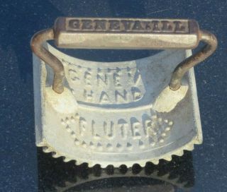 Vintage Antique 1866 Cast Iron Geneva Hand Fluter Dated Pleat Sad Iron Primitive 3