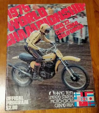 Usgp Carlsbad Program 1975 Vintage Evo Motocross Husqvarna Yamaha Maico Cz Honda