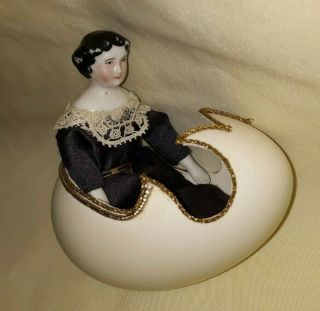 Antique Miniature China Doll All In Egg Exc.  Germany $54.  99